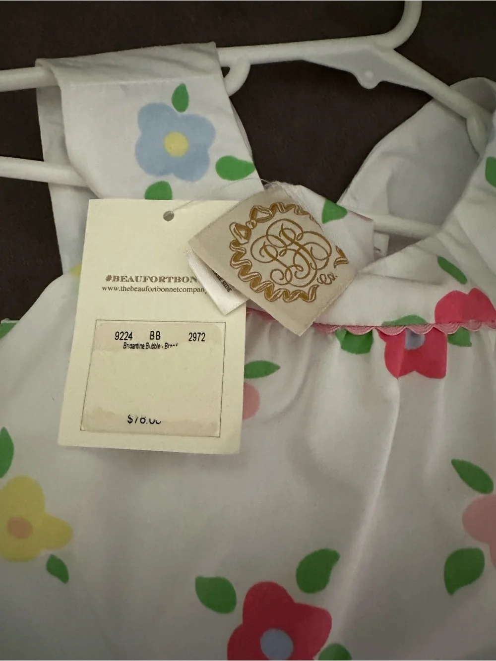 The Beaufort Bonnet Company White Bubble Romper with Pastel Floral Print